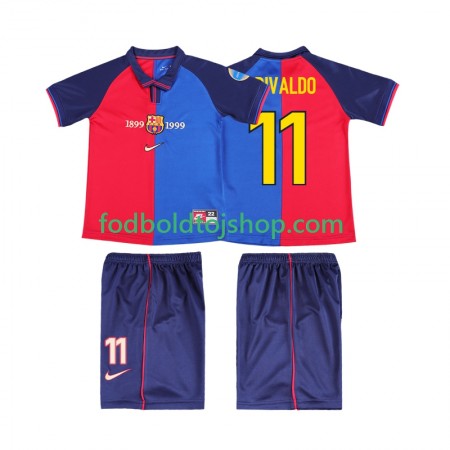 FC Barcelona RIVALDO 11 1999 2000 Retro Børn Hjemme trøje S/S